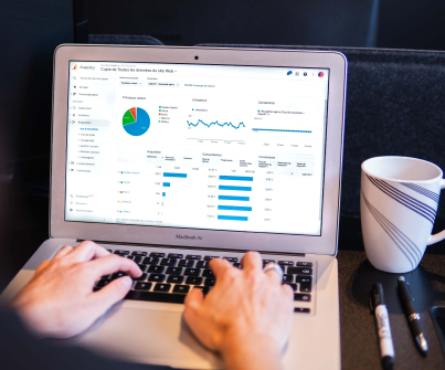 Laptop with graphs